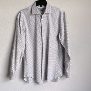 John Varvatos Slim Fit Button Down - Grey/Black/White - Size 15.5